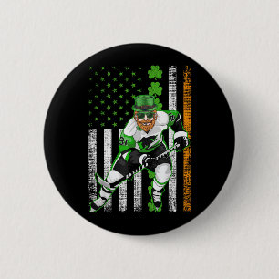 Irish Aamerican Flag Lucky Hockey St Patricks Day 6 Cm Round Badge