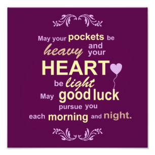 Irish Abundance Happiness and Good Luck Blessing Photo Print