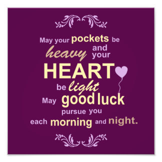 Irish Abundance Happiness and Good Luck Blessing Photo Print