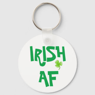 Irish AF Green Shamrock Key Ring