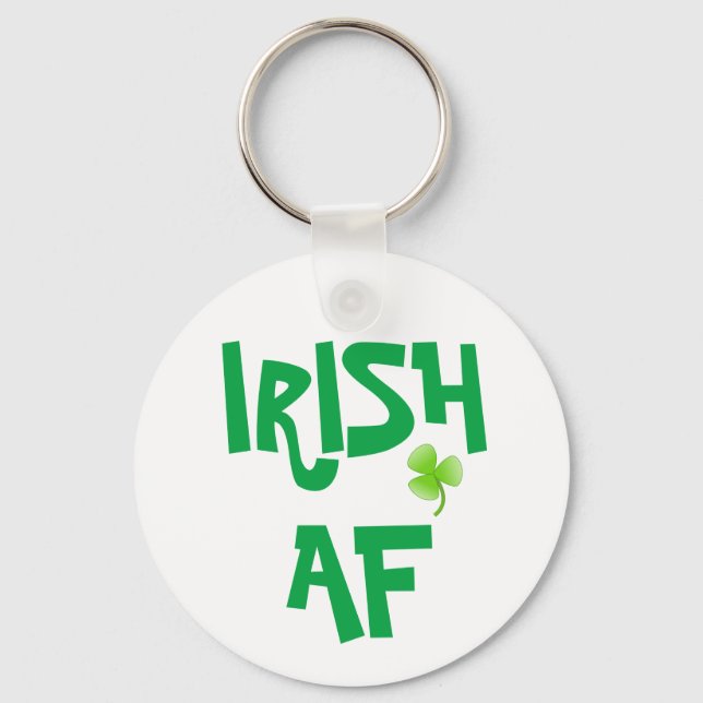 Irish AF Green Shamrock Key Ring (Front)
