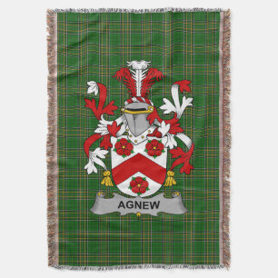 Irish Agnew Coat of Arms Family Crest Ireland Throw Blanket