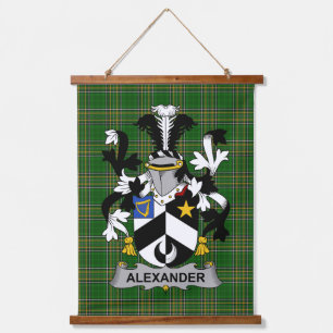 Irish Alexander Coat of Arms Family Crest Hanging Tapestry