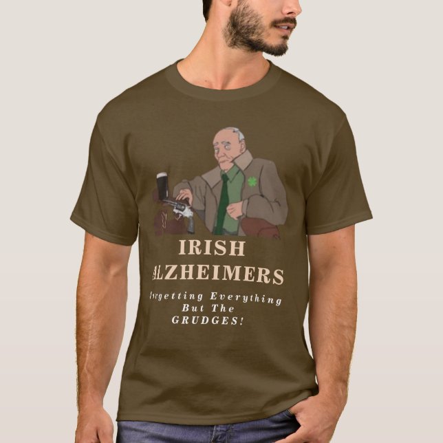 Irish Alzheimer's Funny St. Paddy Gangster T-Shirt (Front)