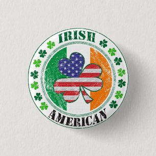 Irish American 3 Cm Round Badge