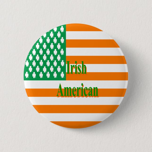 Irish American 6 Cm Round Badge (Front)