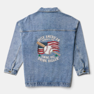 Irish American Baseball Fan St. Patrick’s Day Denim Jacket