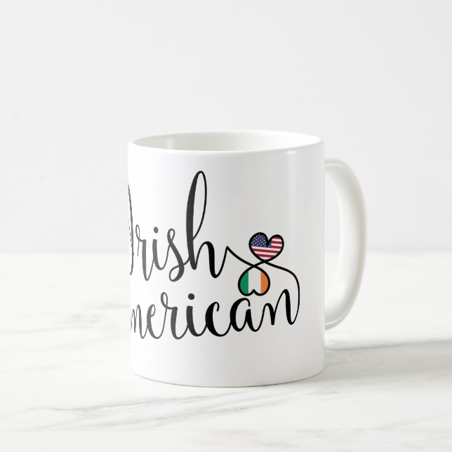 Irish American Entwined Hearts Mug (Front Right)