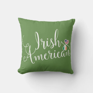 Irish American Entwined Hearts Throw Cushion