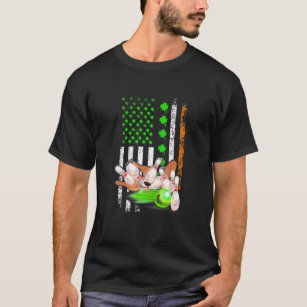 Irish American Flag Bowling Ball St. Patrick's Day T-Shirt