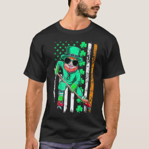 Irish American Flag Hockey St Patrick's Day T-Shirt