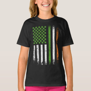 Irish American Flag Ireland Flag Girl T-Shirt