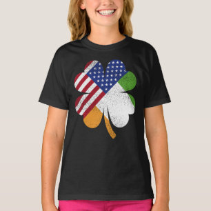 Irish American Flag Ireland Flag Girl T-Shirt