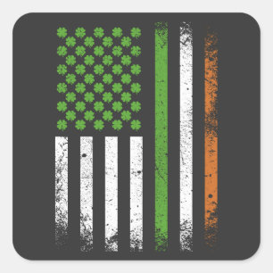 Irish American Flag Ireland Flag Square Sticker