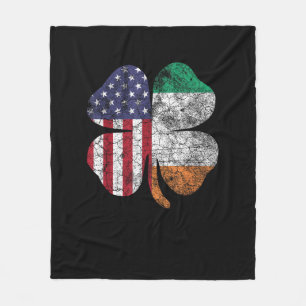 Irish American Flag Ireland Flag ST PATRICKS DAY G Fleece Blanket