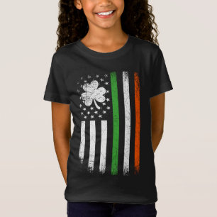 Irish American Flag Ireland Shamrock Flag St Patri T-Shirt