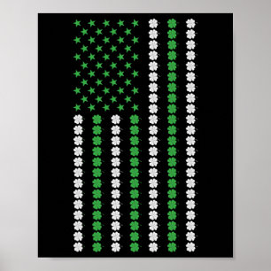 Irish American Flag Ireland Shamrock St Patricks D Poster