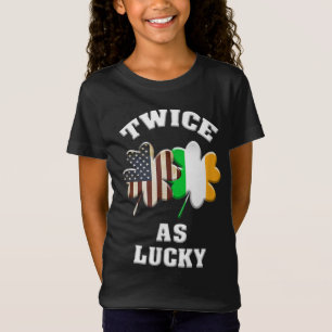 IRISH AMERICAN FLAG Ireland Shamrock St Patricks D T-Shirt