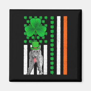 Irish American Flag Irish Wolfhound Dog St Patrick Magnet