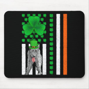 Irish American Flag Irish Wolfhound Dog St Patrick Mouse Pad