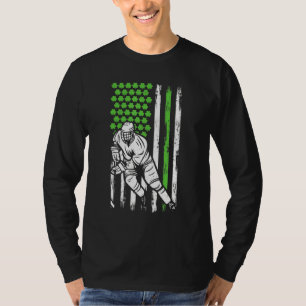 Irish American Flag Lucky Hockey St. Patrick's Day T-Shirt