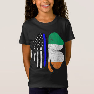 Irish American Flag Police Officer St. Patrick's D T-Shirt