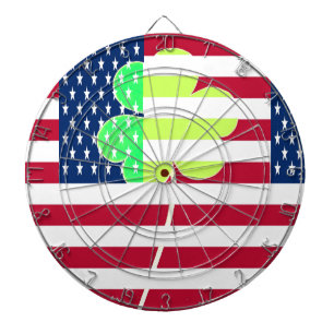 Irish American Flag Shamrock Clover St. Patrick Dartboard