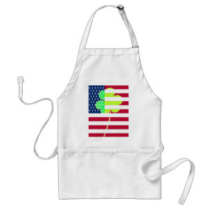 Irish American Flag Shamrock Clover St. Patrick Standard Apron