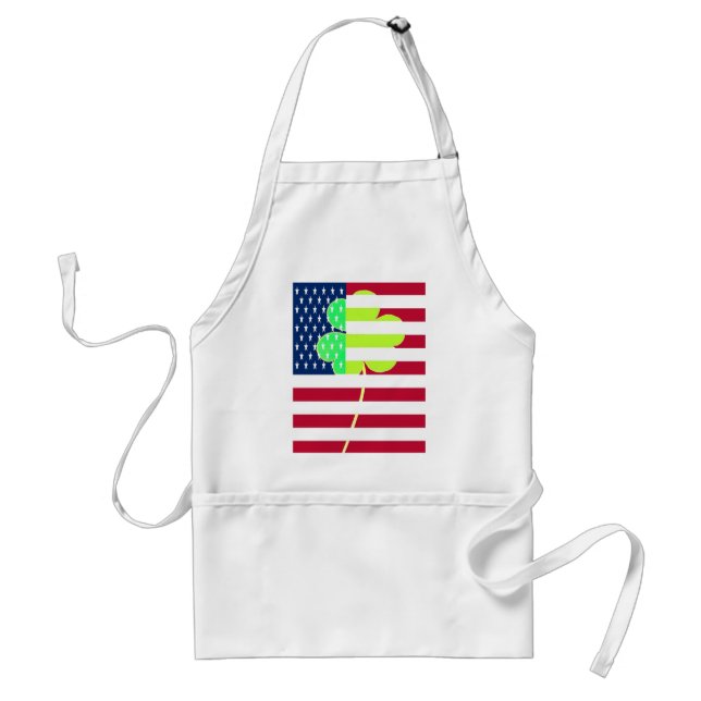 Irish American Flag Shamrock Clover St. Patrick Standard Apron (Front)