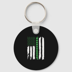 Irish American Flag Shirt St Patrick's Day Long Sl Key Ring