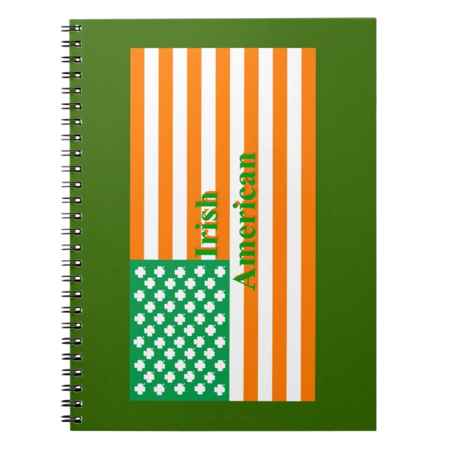 Irish american flag spiral notebook (Front)