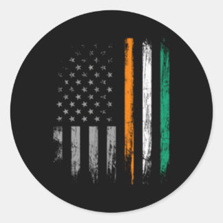 Irish American Flag St Patrick'S Day Classic Round Sticker
