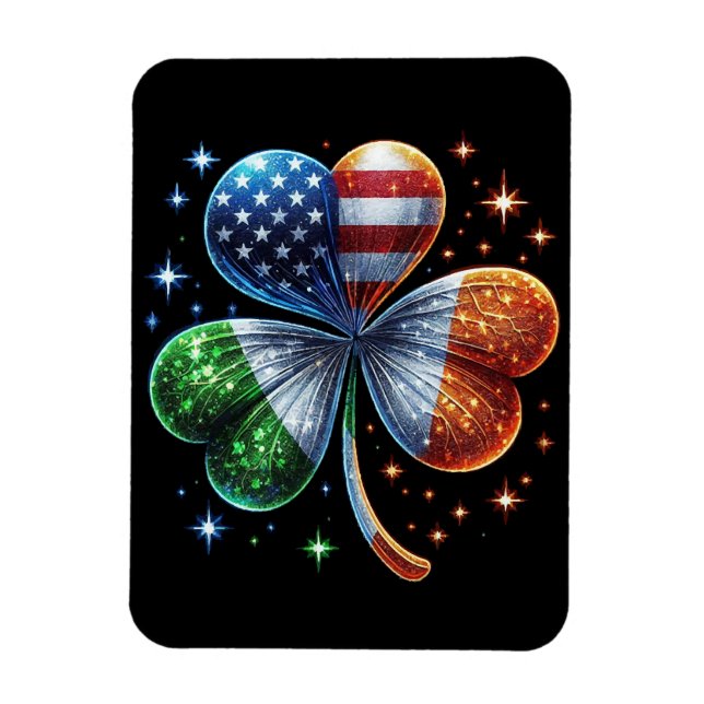 Irish American Flag ST PATRICKS DAY Magnet (Vertical)