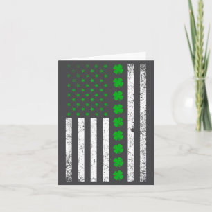 Irish American Flag St. Patrick's Day Shamrock Card