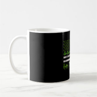 Irish American Flag St Patrick's Day Shamrock Coffee Mug