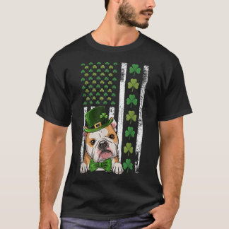 Irish American Flag Vintage French Bulldog ST PATR T-Shirt