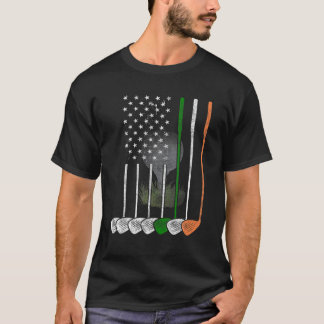 Irish American Flag Vintage Golf Flag St Patricks T-Shirt