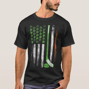 Irish American Hockey Flag Ice Hockey St Patrick's T-Shirt