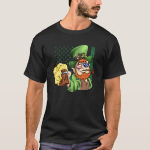 Irish American Patriotic Murica leprechaun T-Shirt