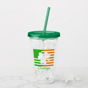 Irish American Personalised Acrylic Tumbler