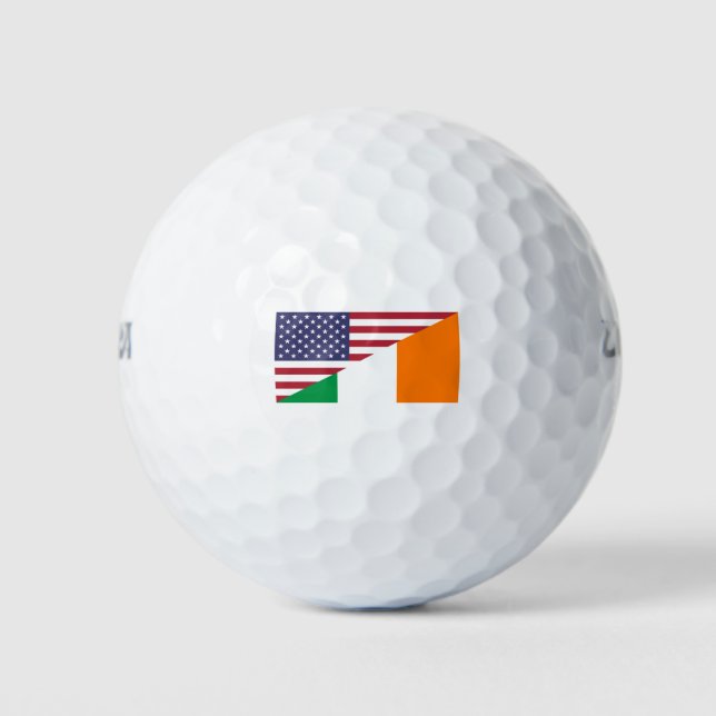Irish American Pride US Ireland Flag Golf Balls (Front)