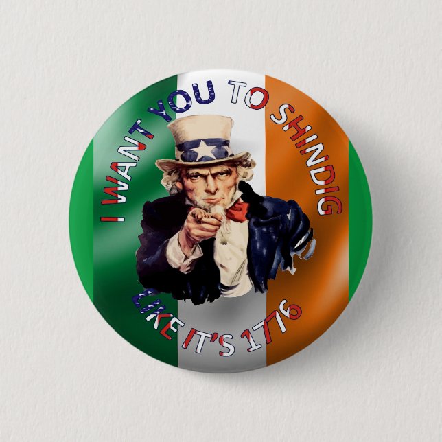 Irish American Uncle Sam Celebration Shindig 6 Cm Round Badge (Front)