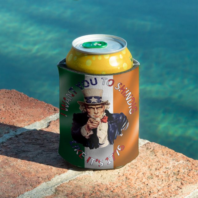 Irish American Uncle Sam Celebration Shindig Can Cooler (In Situ Pool)
