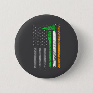 Irish American Us Flag Firefighter Axe Fire St Pat 6 Cm Round Badge
