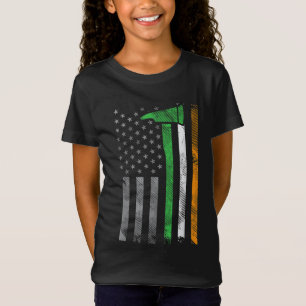Irish American US Flag Firefighter Axe Fire St Pat T-Shirt