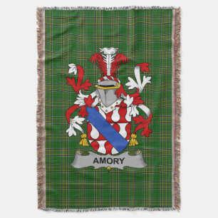  Irish Amory Coat of Arms Family Crest Ireland Throw Blanket