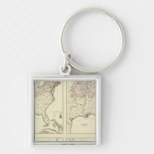 Irish and German Population 1870 Key Ring
