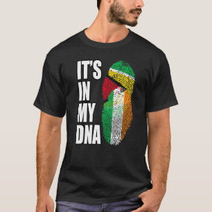 Irish And Guyanese Mix DNA Flag Heritage T-Shirt