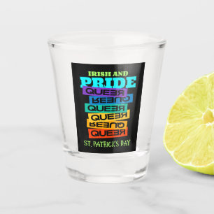 Irish and pride rainbow colours shot glass