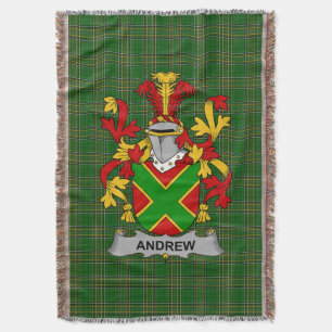  Irish Andrew Coat of Arms Family Crest Ireland Throw Blanket